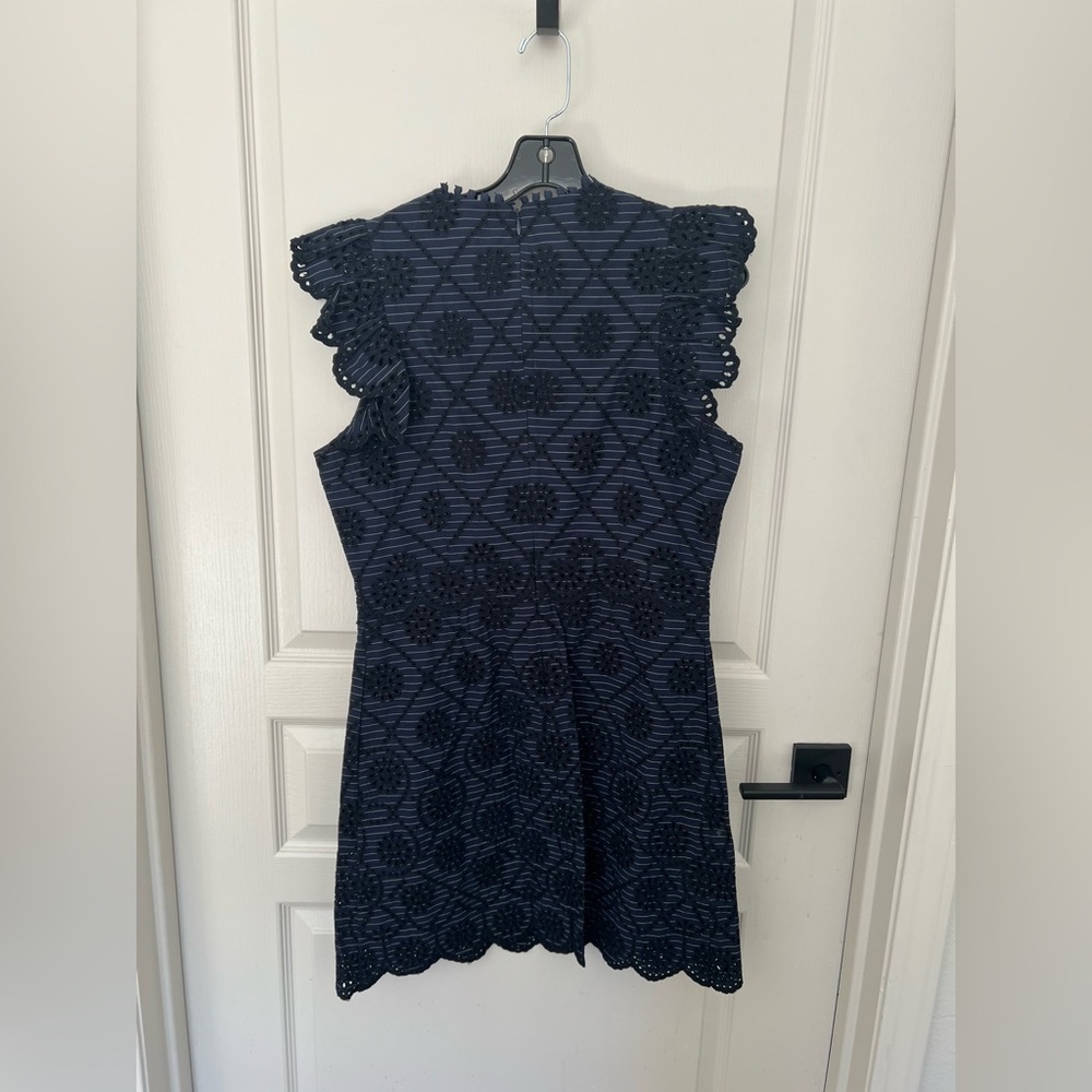 SEA New York Pilot Eyelet Embroidered Mini Dress Navy Size 8 - Picture 3 of 5